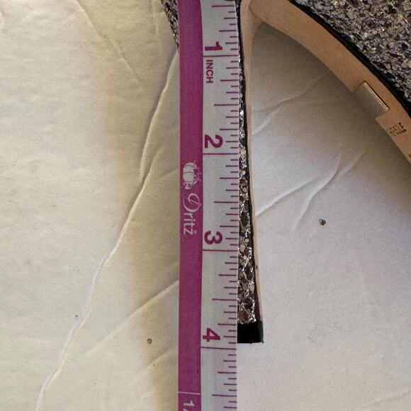 Badgley Mischa Shoes Women's Silver Glitter Open Toe Heels Sz 5 - Picture 8 of 8